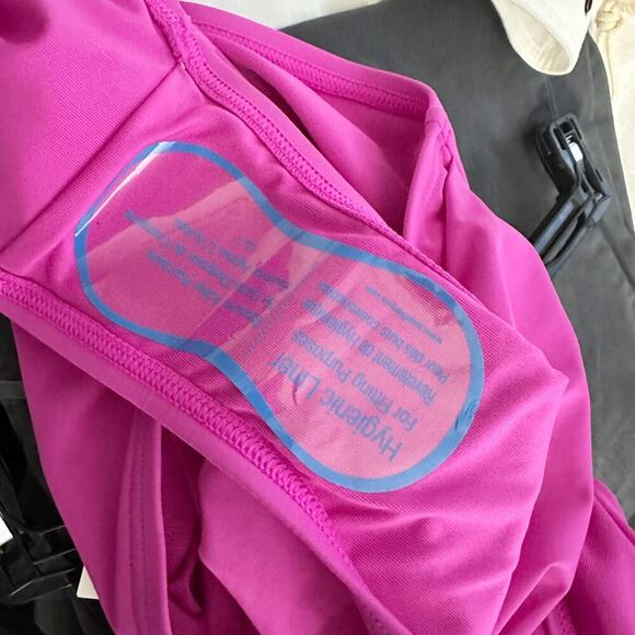 DKNY Triangle Halter One Piece Swimsuit Carnation Pink Size Large - Picture 9 of 10